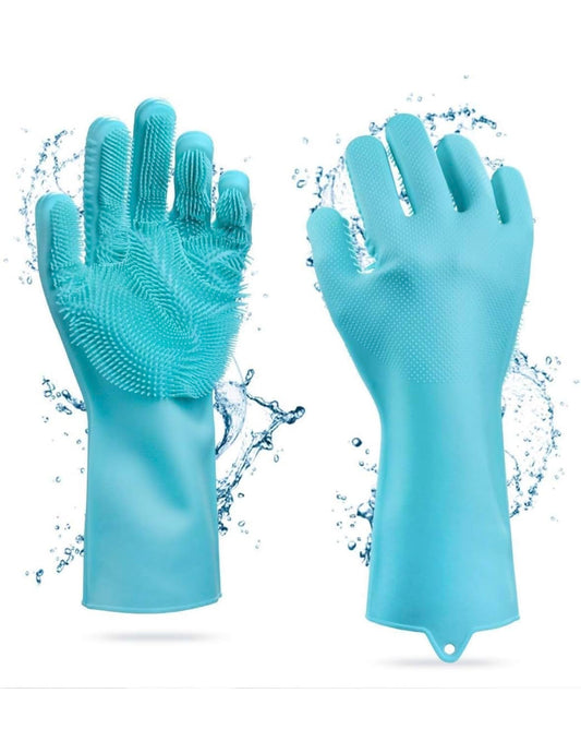 SILICON HAND GLOVES/ Dish washing gloves /  Reusable for kitchen, dishwashing, pet grooming ,car wash bathroom cleaning